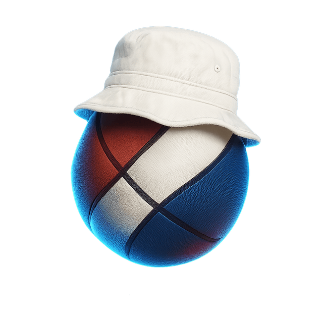 Basketball with bucket hat